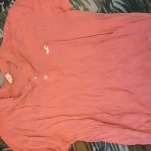 Pink Hollister button up short sleeve T-Shirt
